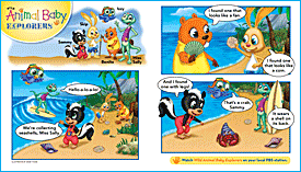 Wild Animal Baby Explorers cartoon for August September issue