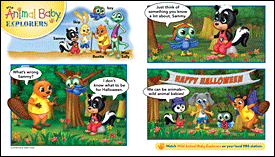 wild animal baby explorers cartoon