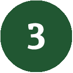 Forest green circle with number 3
