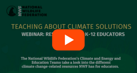 Teaching About Climate Solutions video screen capture with video play button