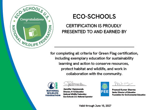 2026 EcoSchools US Green Flag Certificate