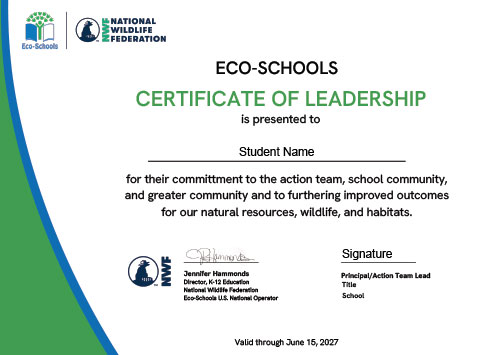 2026 EcoSchools US Leadership Certificate