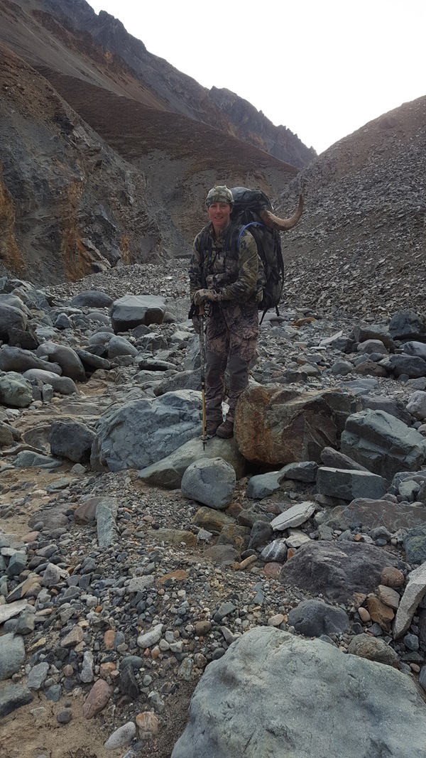 Jodee sheep hunting in Alaska