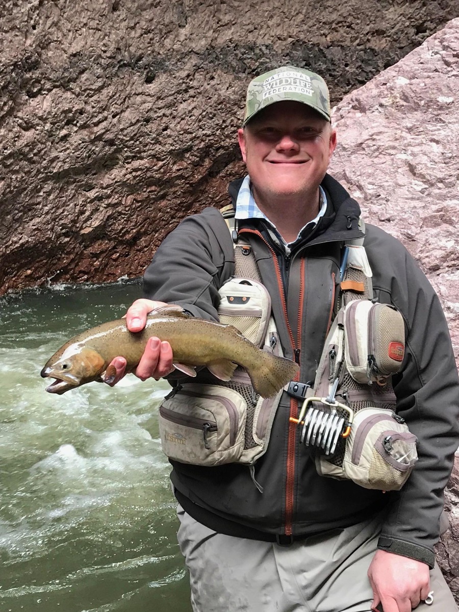Andrew with Gila trout, photo credit: Andrew Black