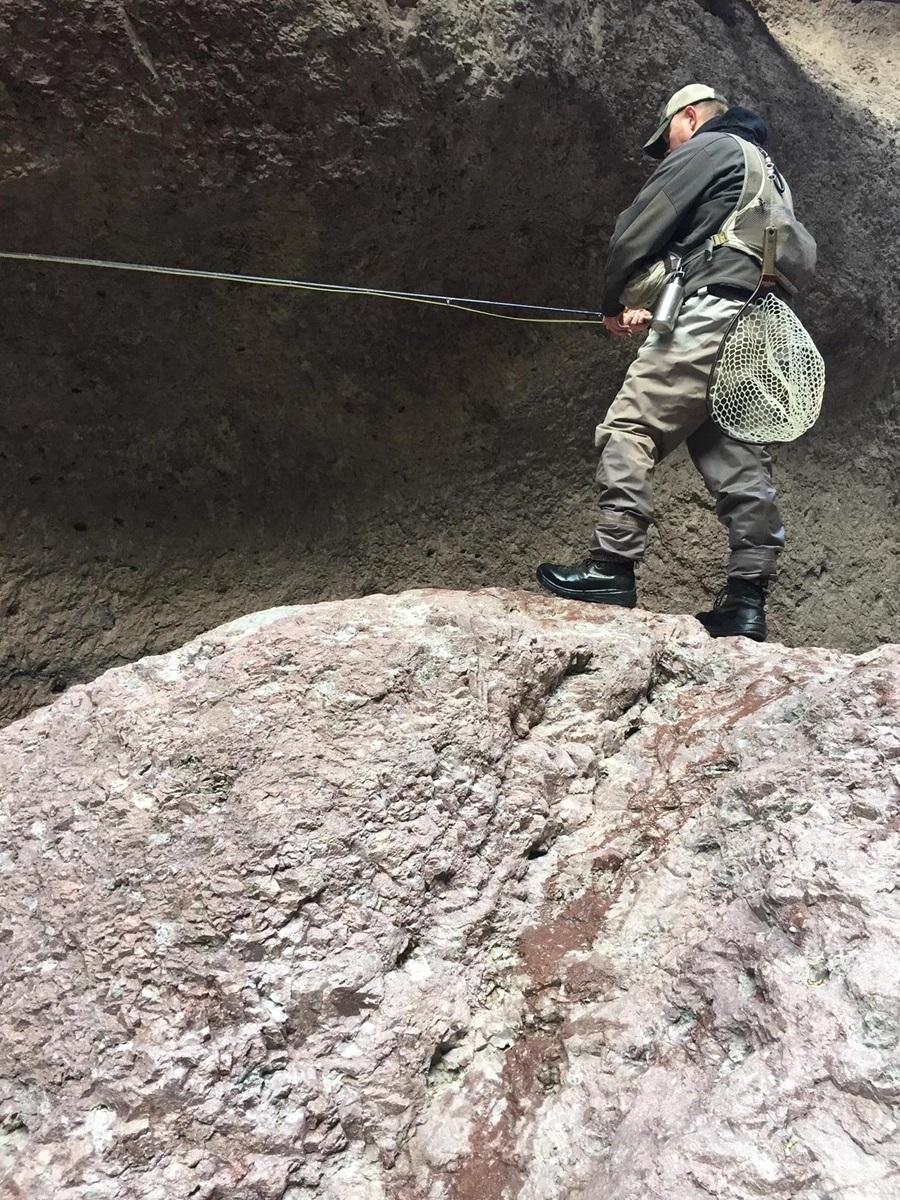 Andrew fishing for Gila trout, photo credit: Andrew Black
