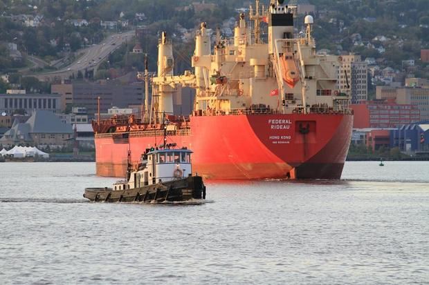 Ship in Duluth Harbor