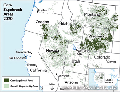 A graphic of a sagebrush map.