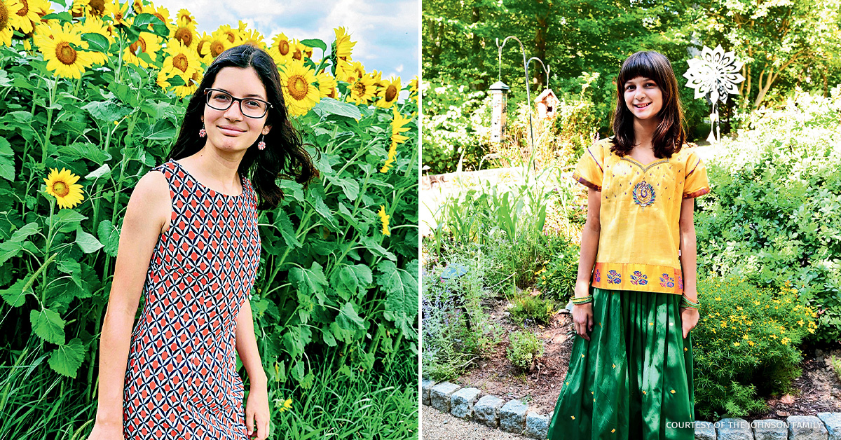 A collage of two images featuring sisters Sufyana and Aydina Johnson.