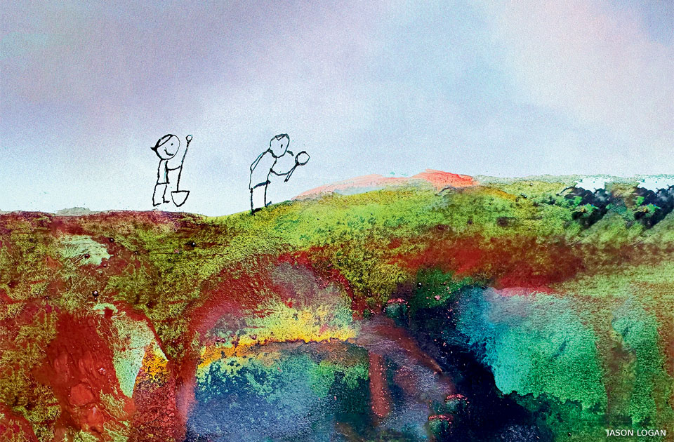 An illustration of soil testing.